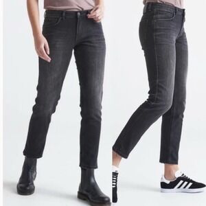DUER Performance Denim Girlfriend Jeans Vintage Black Womens Size 25 x 30 Jean